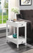 Byzad White Side Table (USB Charging Dock) - U&U Home Budget Furniture (Carteret, NJ)