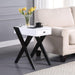 Fierce White & Black Side Table (USB Charging Dock) - U&U Home Budget Furniture (Carteret, NJ)