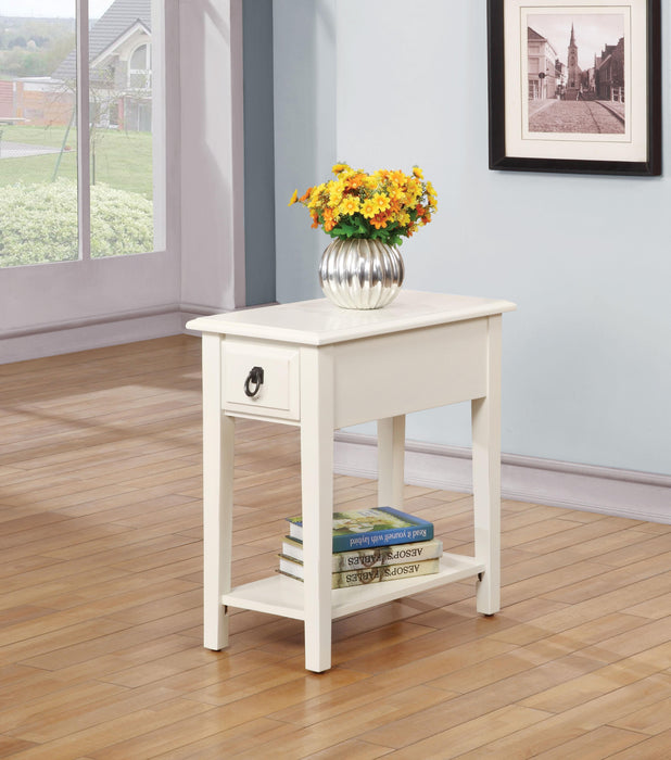 Jeana White Side Table - U&U Home Budget Furniture (Carteret, NJ)