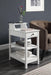 Slayer White Side Table (USB Charging Dock) - U&U Home Budget Furniture (Carteret, NJ)
