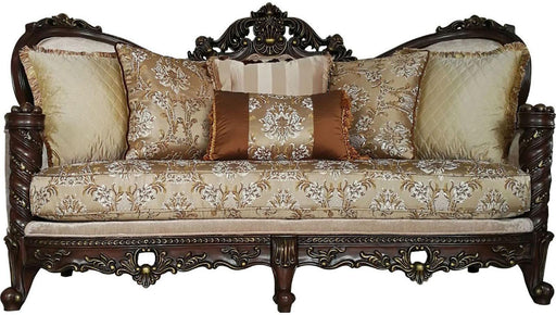 Acme Furniture Devayne Sofa with 6 Pillows in Dark Walnut 50685 - U&U Home Budget Furniture (Carteret, NJ)