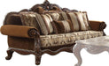 Acme Furniture Jardena Sofa with 6 Pillows in Cherry Oak 50655 - U&U Home Budget Furniture (Carteret, NJ)