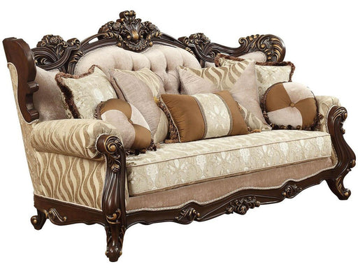 Acme Furniture Shalisa Sofa with 7 Pillows in Walnut 51050 - U&U Home Budget Furniture (Carteret, NJ)