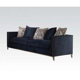 Acme Phaedra Sofa with 5 Pillows in Blue Fabric 52830 - U&U Home Budget Furniture (Carteret, NJ)