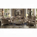 Dresden Bone Velvet & Gold Patina Sofa w/7 Pillows - U&U Home Budget Furniture (Carteret, NJ)