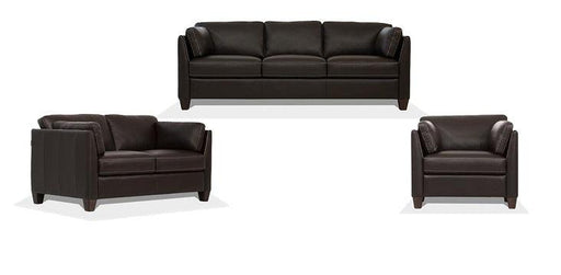 Matias Chocolate Leather Sofa - U&U Home Budget Furniture (Carteret, NJ)