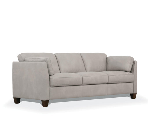 Matias Dusty White Leather Sofa - U&U Home Budget Furniture (Carteret, NJ)