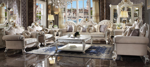 Picardy Fabric & Antique Pearl Oversized Sofa - U&U Home Budget Furniture (Carteret, NJ)