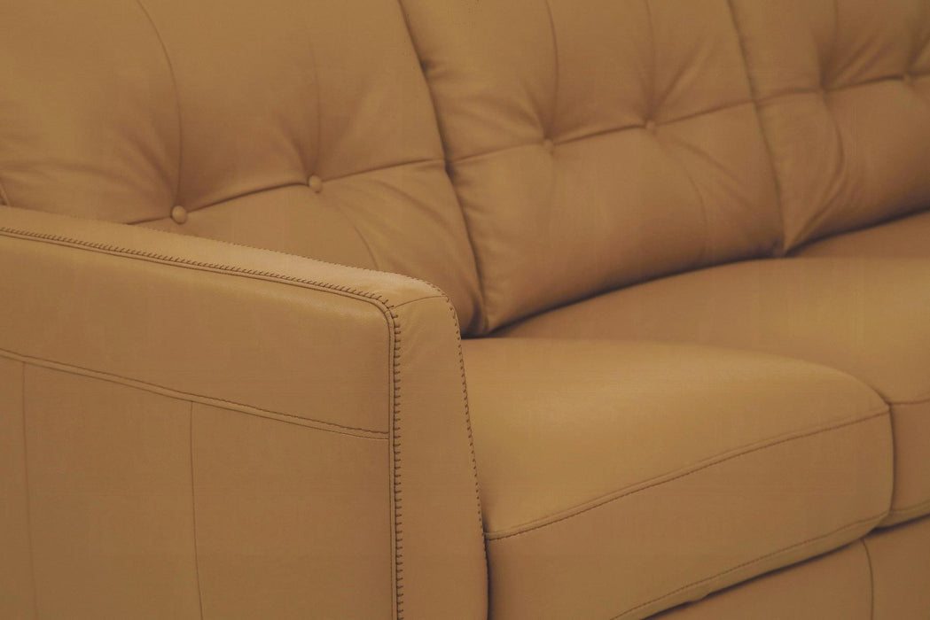 Radwan Camel Leather Sofa - U&U Home Budget Furniture (Carteret, NJ)