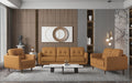 Radwan Camel Leather Sofa - U&U Home Budget Furniture (Carteret, NJ)