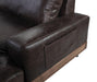 Silchester Oak & Distress Chocolate Top Grain Leather Sofa - U&U Home Budget Furniture (Carteret, NJ)
