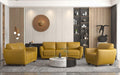 Valeria Mustard Leather Sofa - U&U Home Budget Furniture (Carteret, NJ)