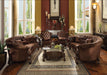 Versailles Brown Velvet & Cherry Oak Sofa w/5 Pillows - U&U Home Budget Furniture (Carteret, NJ)
