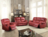 Zuriel Red PU Sofa (Motion) - U&U Home Budget Furniture (Carteret, NJ)