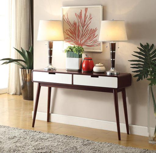 Christa Espresso & White Sofa Table - U&U Home Budget Furniture (Carteret, NJ)