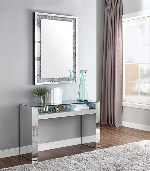 Nysa Mirrored & Faux Crystals Sofa Table - U&U Home Budget Furniture (Carteret, NJ)