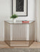 Oaklie Champagne & Clear Glass Sofa Table - U&U Home Budget Furniture (Carteret, NJ)