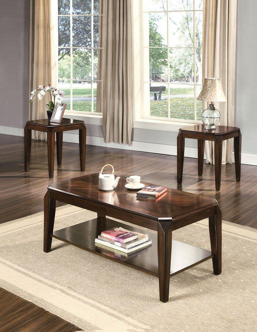 Docila Walnut Coffee/End Table Set (3Pc Pk) - U&U Home Budget Furniture (Carteret, NJ)