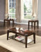 Docila Walnut Coffee/End Table Set (3Pc Pk) - U&U Home Budget Furniture (Carteret, NJ)