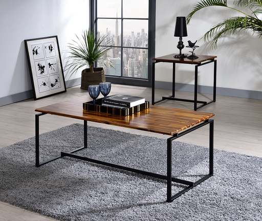 Jurgen Oak & Black 3Pc Pack Coffee/End Set - U&U Home Budget Furniture (Carteret, NJ)