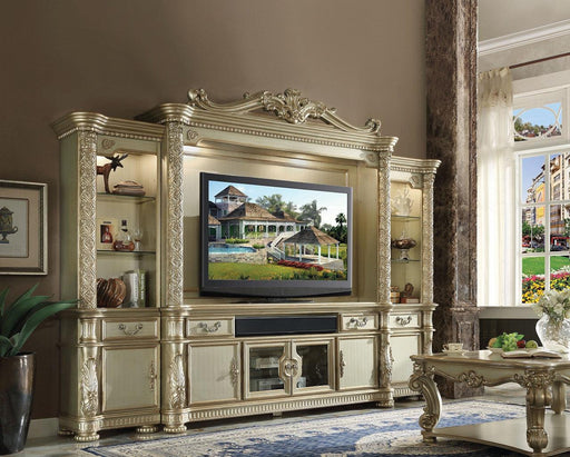 Acme Vendome TV Console in Gold Patina 91313 - U&U Home Budget Furniture (Carteret, NJ)