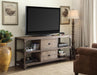 Gorden Weathered Oak & Antique Silver TV Stand - U&U Home Budget Furniture (Carteret, NJ)