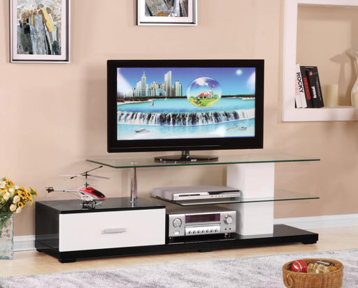 Ivana White & Black TV Stand - U&U Home Budget Furniture (Carteret, NJ)