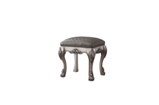 Dresden Vintage Bone White & PU Vanity Stool - U&U Home Budget Furniture (Carteret, NJ)