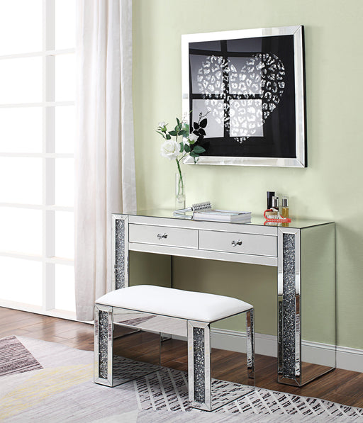 Noralie Mirrored & Faux Diamonds Vanity Desk - U&U Home Budget Furniture (Carteret, NJ)