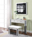 Noralie PU, Mirrored & Faux Diamonds Vanity Stool - U&U Home Budget Furniture (Carteret, NJ)