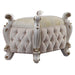Picardy Fabric & Antique Pearl Vanity Stool - U&U Home Budget Furniture (Carteret, NJ)