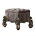 Versailles Fabric & Antique Platinum Vanity Stool - U&U Home Budget Furniture (Carteret, NJ)