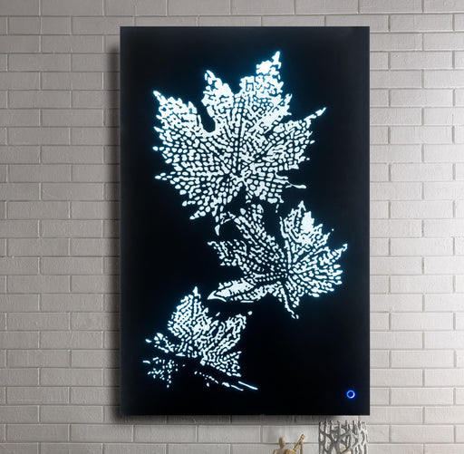 Hadrias Smoky Glass & Faux Crystal Wall Art (LED) - U&U Home Budget Furniture (Carteret, NJ)