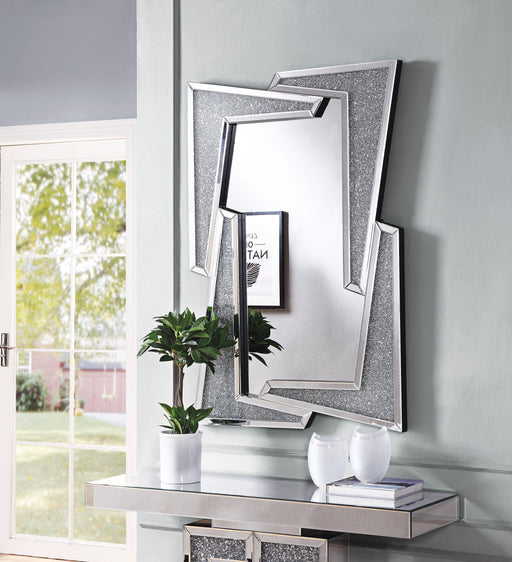 Noralie Mirrored & Faux Diamonds Wall Decor - U&U Home Budget Furniture (Carteret, NJ)
