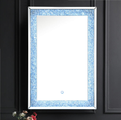 Noralie Mirrored & Faux Diamonds Wall Decor (LED) - U&U Home Budget Furniture (Carteret, NJ)