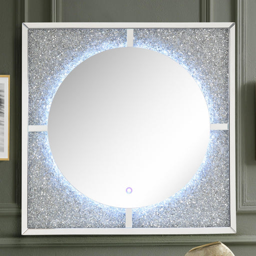 Nowles Mirrored & Faux Stones Wall Decor (LED) - U&U Home Budget Furniture (Carteret, NJ)