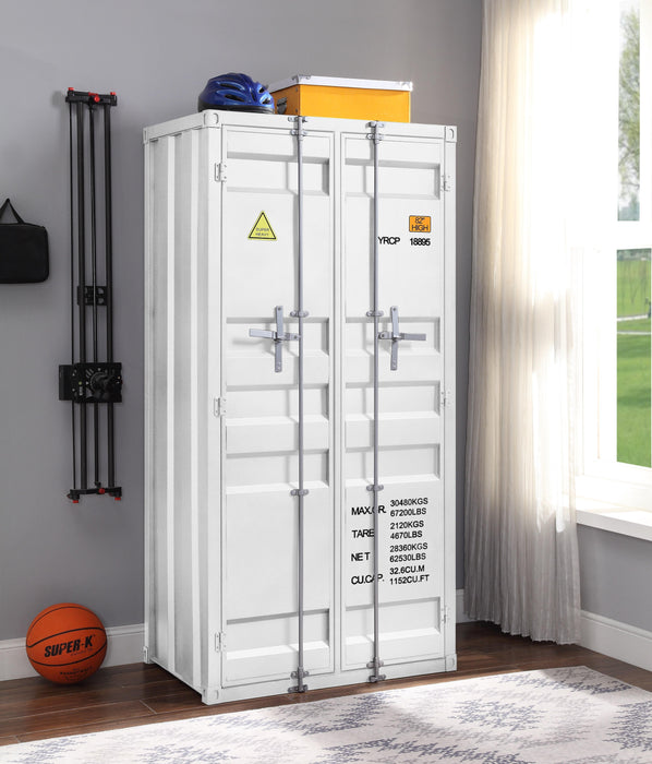 Cargo White Wardrobe (Double Door) - U&U Home Budget Furniture (Carteret, NJ)
