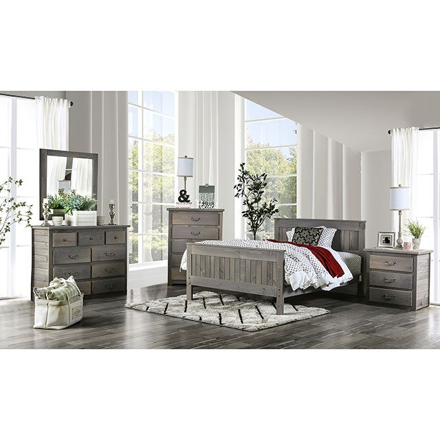 Rockwall Bed Grey & White - U&U Home Budget Furniture (Carteret, NJ)
