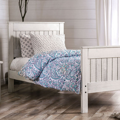 Rockwall Full, Queen, & Twin Bed White, Gray, & White - U&U Home Budget Furniture (Carteret, NJ)