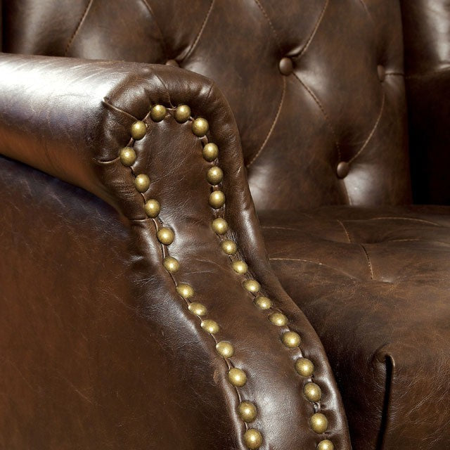 VAUGH Rustic Brown Accent Chair - U&U Home Budget Furniture (Carteret, NJ)