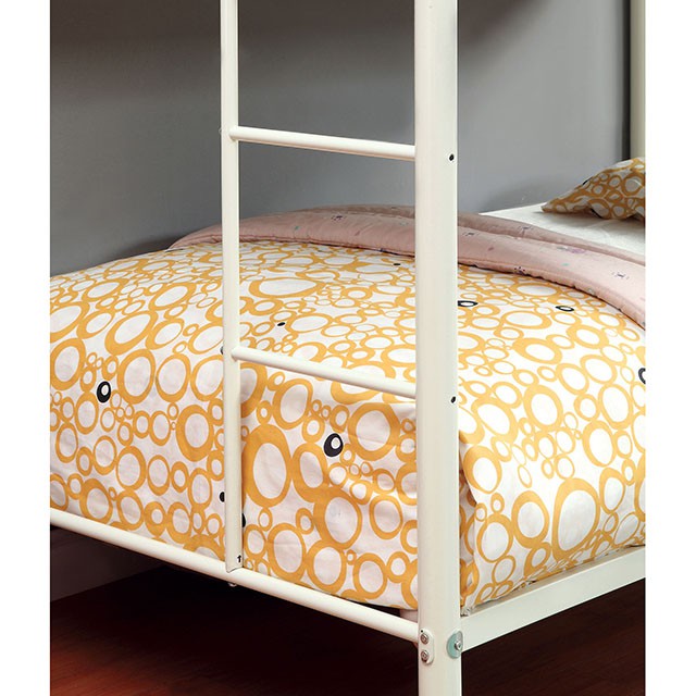 Rainbow Twin/Twin Bunk Bed Black, Silver, & White - U&U Home Budget Furniture (Carteret, NJ)
