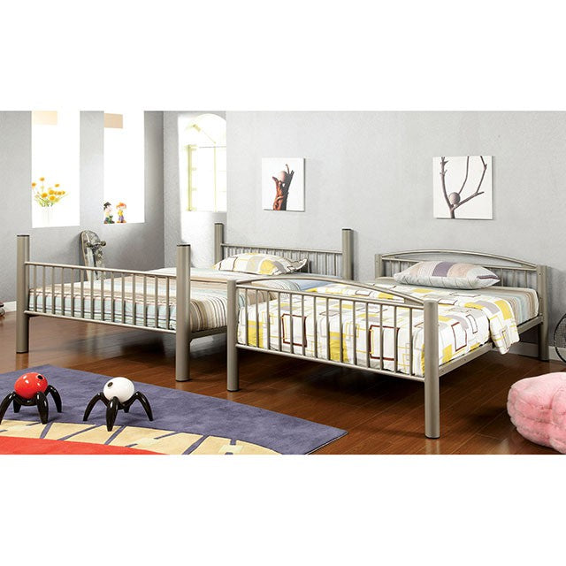 Lovia Metallic Gold Full/Full Bunk Bed - U&U Home Budget Furniture (Carteret, NJ)