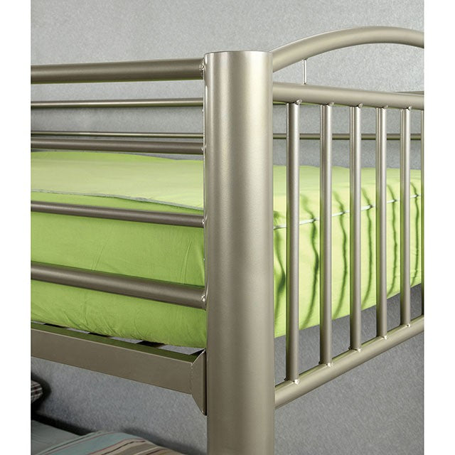 Lovia Metallic Gold Twin/Full Bunk Bed - U&U Home Budget Furniture (Carteret, NJ)