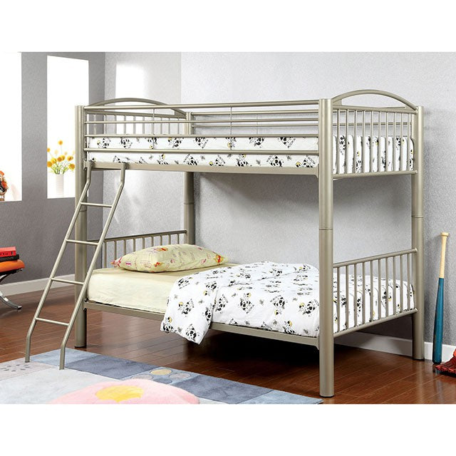 Lovia Metallic Gold Twin/Twin Bunk Bed - U&U Home Budget Furniture (Carteret, NJ)