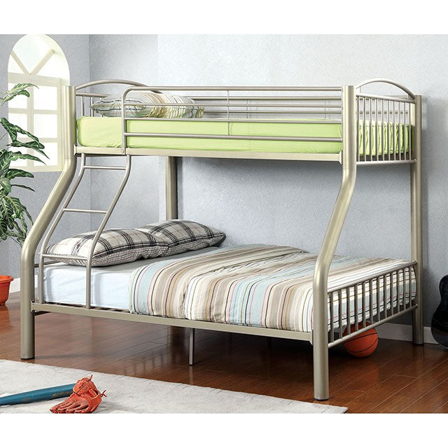Lovia Metallic Gold Twin/Full Bunk Bed - U&U Home Budget Furniture (Carteret, NJ)