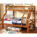 SOLPINE Gray & Oak Twin/Full Bunk Bed - U&U Home Budget Furniture (Carteret, NJ)