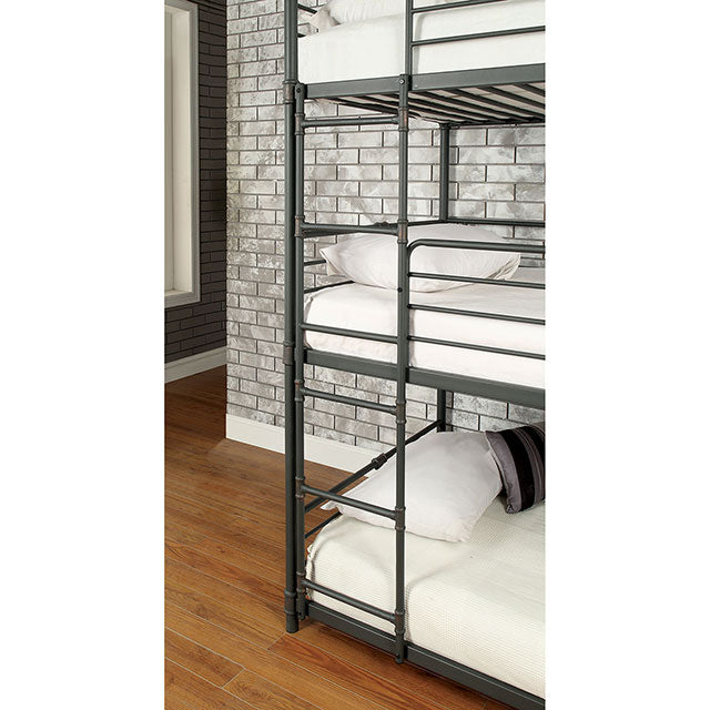 Olga I Antique Black Full/Full Bunk Bed - U&U Home Budget Furniture (Carteret, NJ)