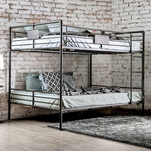 Olga I Antique Black Full/Full Bunk Bed - U&U Home Budget Furniture (Carteret, NJ)