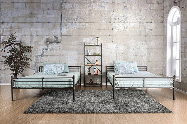 Olga I Antique Black Full/Full Bunk Bed - U&U Home Budget Furniture (Carteret, NJ)
