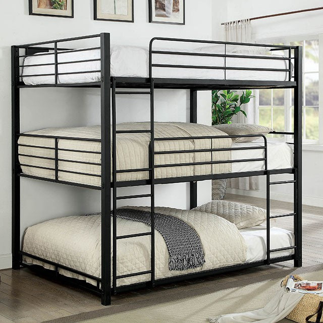 Olga I Antique Black Full/Full Bunk Bed - U&U Home Budget Furniture (Carteret, NJ)